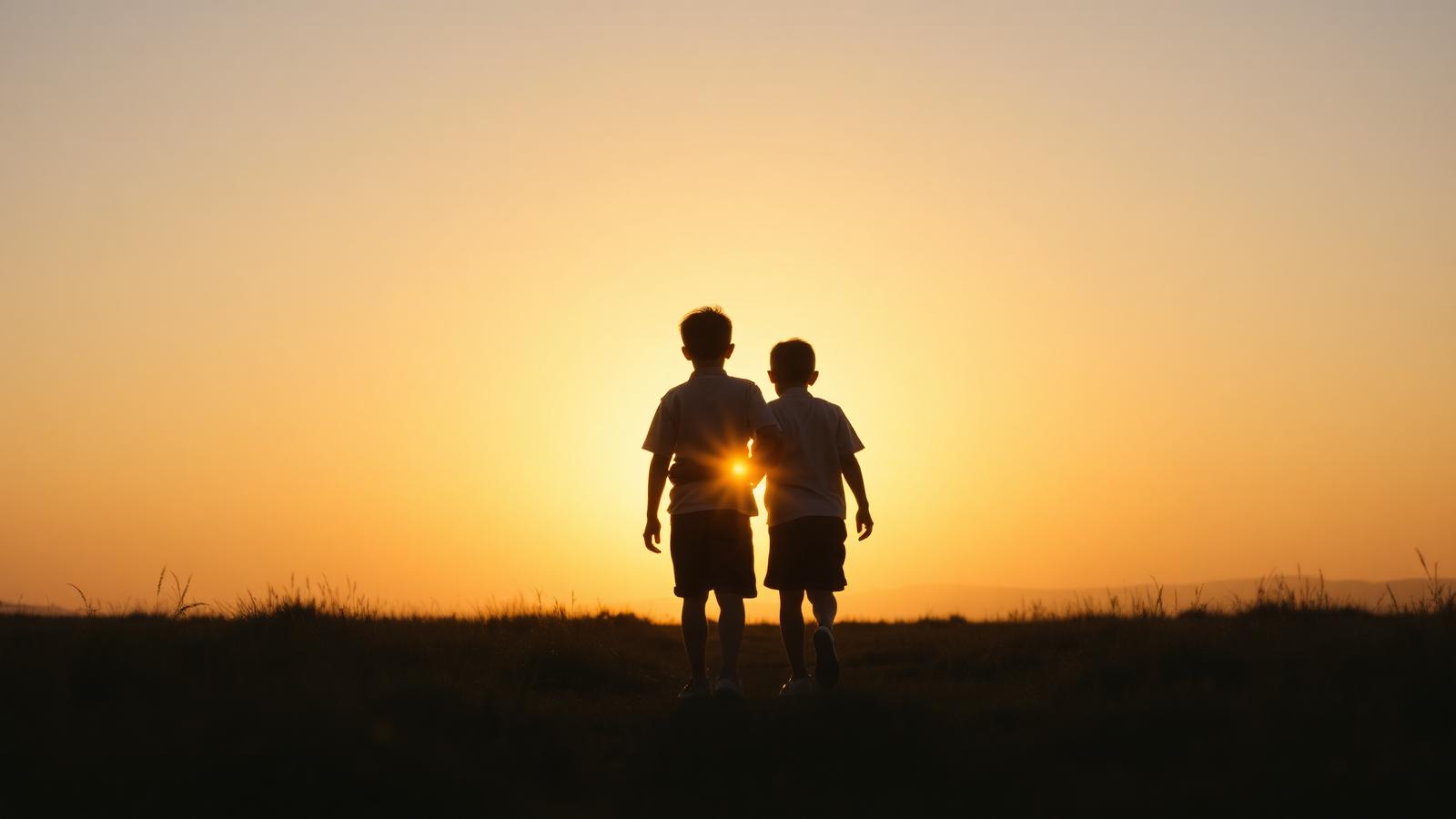Cooper en Jimmie in silhouet — placeholderbeeld