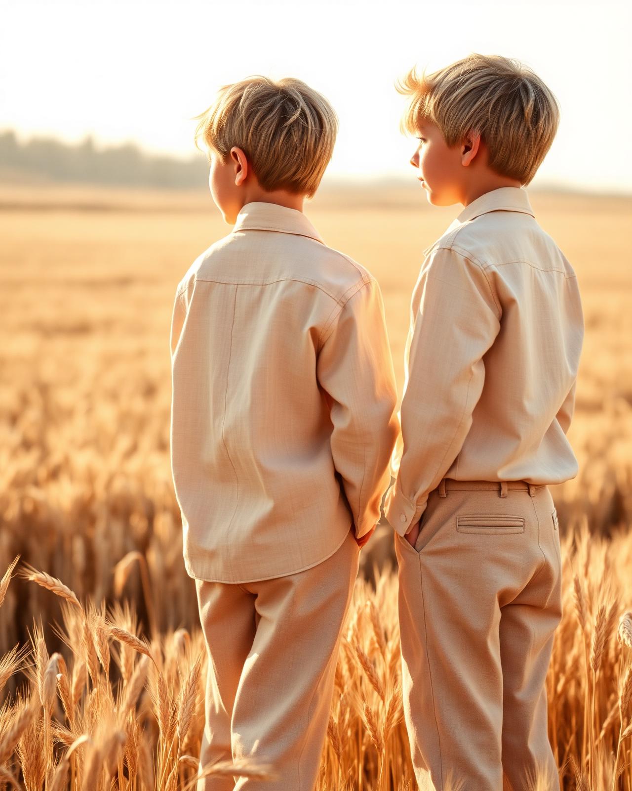 Cooper en Jimmie samen in warm avondlicht — placeholderbeeld